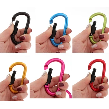 

4 Pieces Aluminum D Type Carabiner Keychain Buckle Clip Hook Camping
