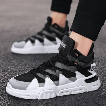 

Men's casual shoes Winter shoes men High quality fashion black shoes High canvas shoes men Non-slip wear shoes for men