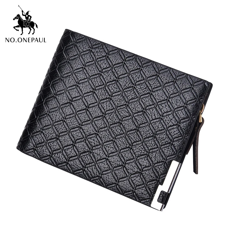 

NO.ONEPAUL 2020 New Men's Wallet Multi-Card Wallet Business Short Plaid Check Wallet Zipper Buckle Wallet Multi-Function Wallet