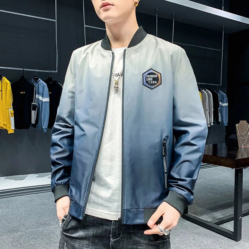 

Spring Autumn Tie-dye Gradient Bomber Jackets Mens Windbreaker Comfortable Waterproof Jackets Plus Size 7XL 8XL Coat Jacket Men
