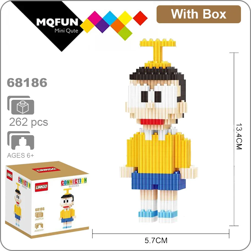 Linkgo милые аниме из мультфильмов Doraemon Dorami Мини фигурки алмазные мини строительные блоки кирпичи сборки модели образовательных игрушек