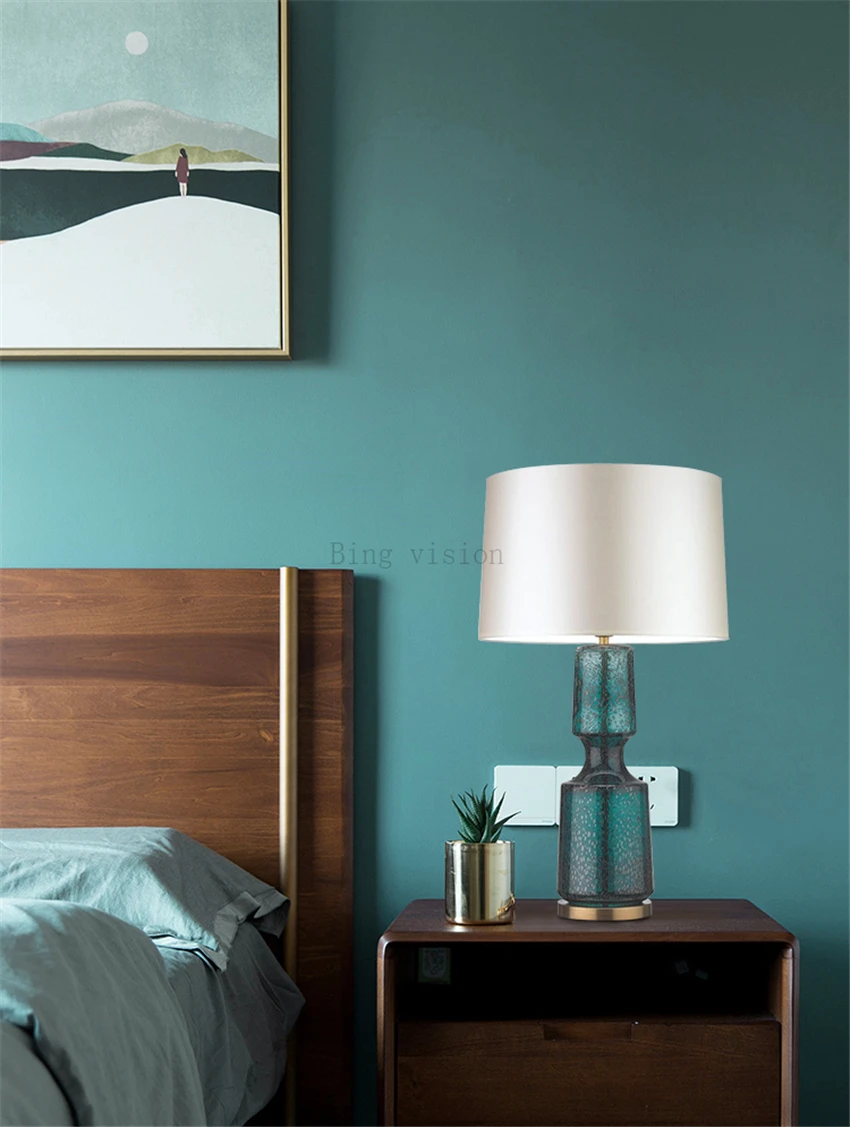 Современная Хрустальная настольная лампа декоративная из витражного стекла