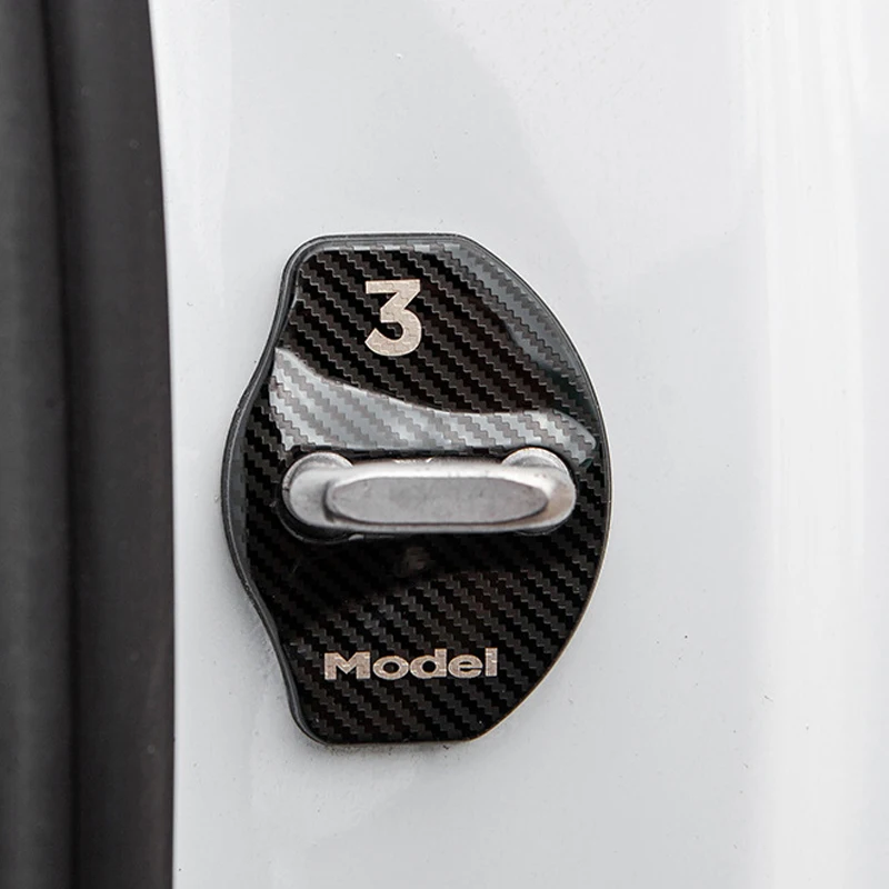 Авто-Стайлинг крышка дверного замка автомобиля Авто эмблемы чехол для Tesla модель