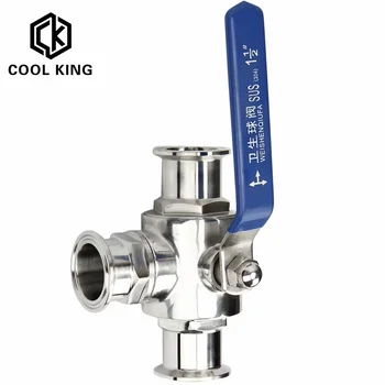 

Pipe OD 25mm 1” SS304 Stainless Steel Sanitary 3 Way Ball Valve T Port Ferrule Type Fit 1.5" 50.5mm Tri Clamp