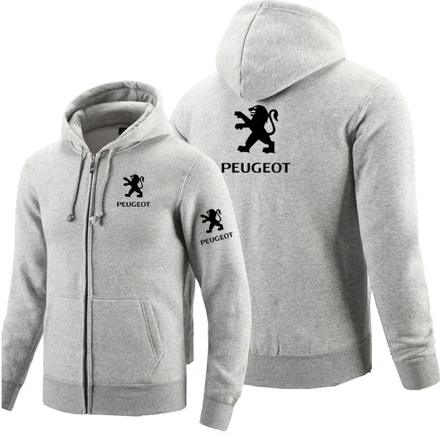 Логотип Peugeot, толстовка на молнии, мужские толстовки на молнии, осенняя толстовка с капюшоном, зимняя длинная модная повседневная одежда K