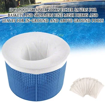 

5Pcs Pool Skimmer Socks Filter Savers for Baskets and Skimmers Fine Mesh Debris and Leaves for In-Ground and Above Ground Pools