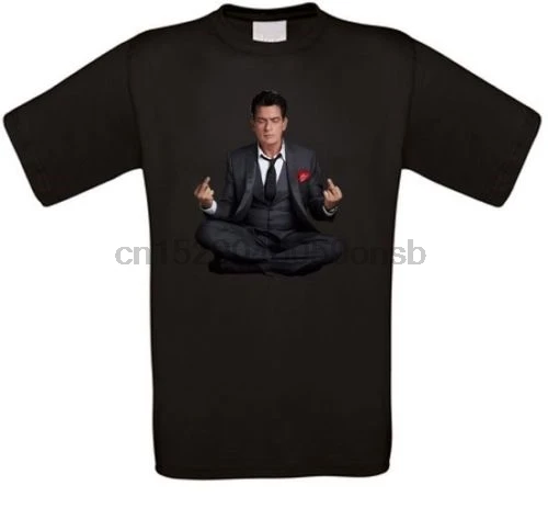 

Charlie Sheen Two and a Half Men Charlie Harper Meditation T-Shirt New