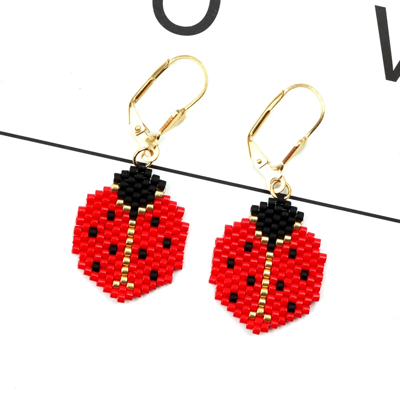 

FAIRYWOO Ladybug cartoon red ladybug earring