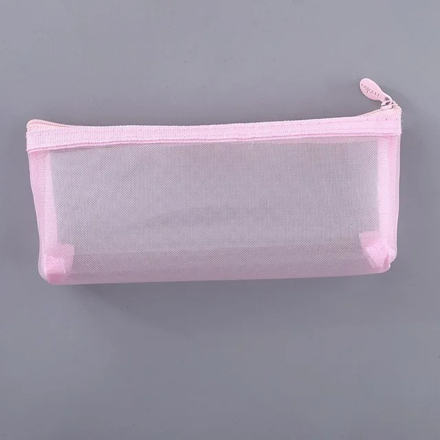 Школьные сетчатые пеналы Kawaii милые однотонные прозрачный карандаш коробка школьный пенал канцелярские принадлежности Lapis - Цвет: 05171-2