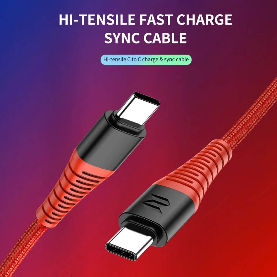 ROCK type-C-type-C USB кабель для samsung Galaxy S9 S8 Hi-tension 3A кабель для быстрой зарядки для Xiaomi USB C-USB-C кабель для синхронизации
