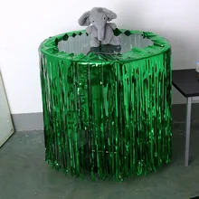 Металлическая бахрома стол юбка Свадебная вечеринка Блестки из фольги кисточкой стол занавес