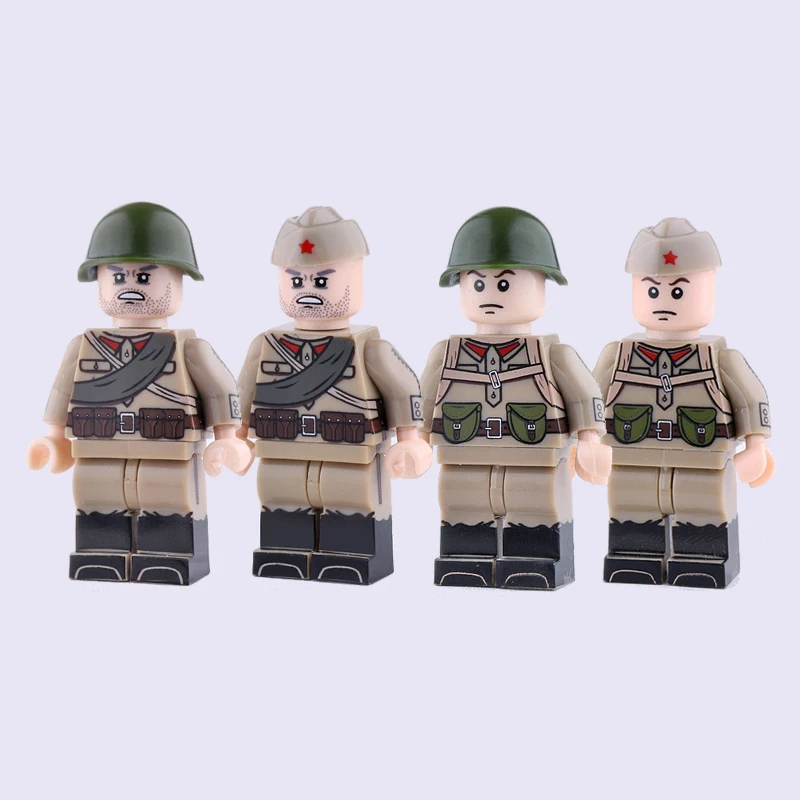 WW2 военная армия советские солдатики строительные блоки армия Россия солдатики аксессуары Кирпичи игрушки для детей подарок