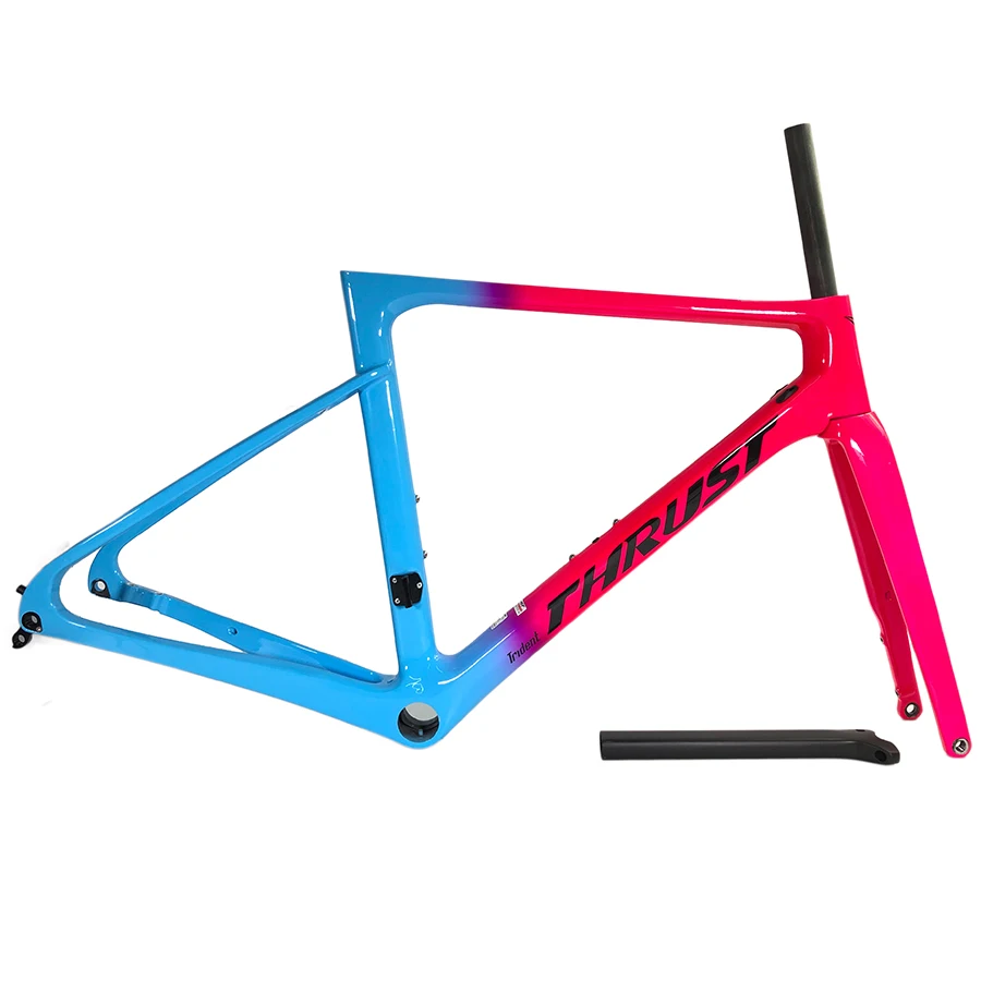 Тяга Супер новая красно-синяя градиентная карбоновая рама для велосипеда полная карбоновая рама для шоссейного велосипеда дисковый тормоз рама для шоссейного велосипеда 2 года гарантии