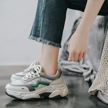 Edward Exceed Fire Real Dad Shoe Woman 2020 Flange Increase Round Shoes Head Light Run Shoe Single Shoe