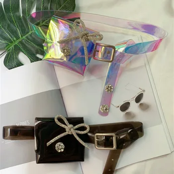 

Fashion PVC Girl Waist Pack Personalized Transparent Casual Mini Waist Belt Bag Hip Hop Color Bolsos Summer Waist Pack DA60YB