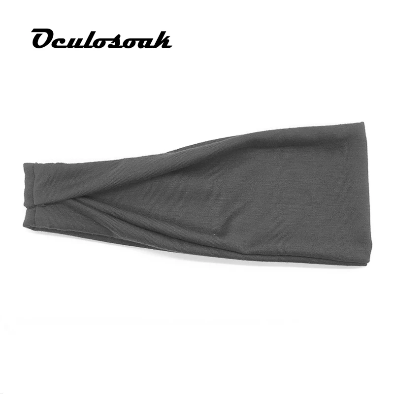 Dark gray Аксессуары для волос, модная новинка, спортивная повязка на голову для женщин, девушек, мужчин, фитнес, впитывающий пот тюрбан, Йога, бег - Цвет: Dark gray