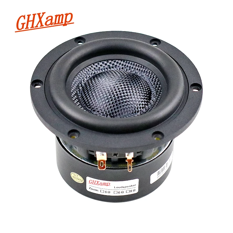 Woofer Speaker Bass Vibration Speaker 1PC GHXAMP 4 Inch 120mm Subwoofer Speaker HiFi Fiberglass Waterproof Cone Big R Side Linear Piston Type Large Stroke Design 4OHM
