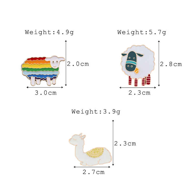 Милая Радужная овечка, альпака, лама, эмалированные булавки, Мультяшные Броши для женщин и мужчин, джинсовые куртки, нагрудная булавка, Забавный значок с животным ювелирным изделием