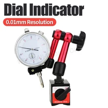Indicador de discagem magnético titular dial gauge suporte magnético base micrômetro ferramenta medição tipo hora indicador ferramentas medição