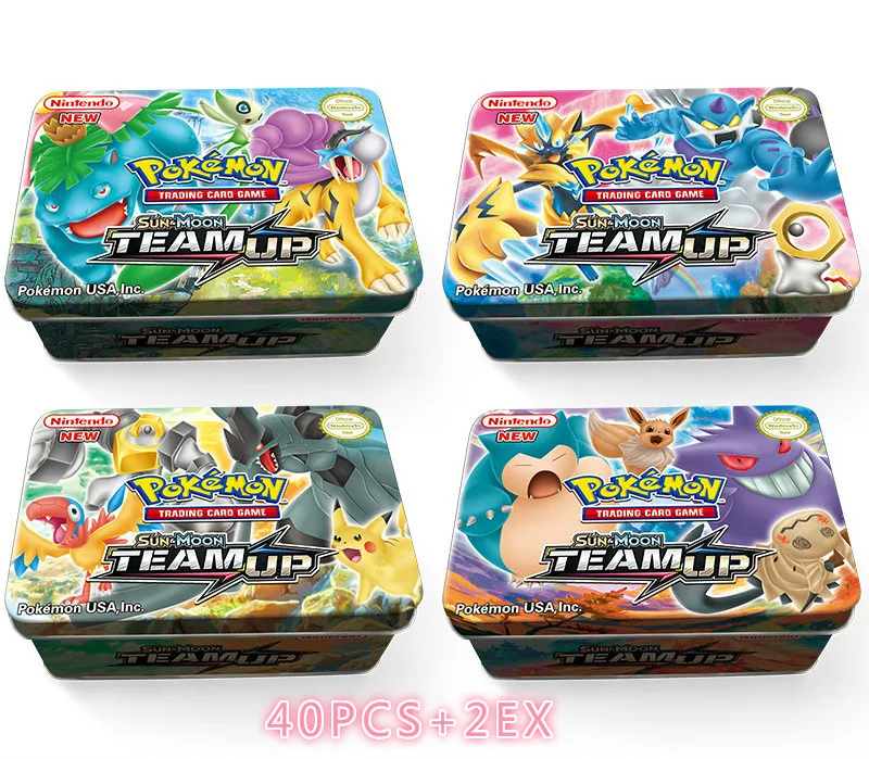 

42 stks /set Pokemon cards Iron Box TAKARA TOMY Battle Games Hobby Hobby Collectibles Game Collection Anime Cards for Children