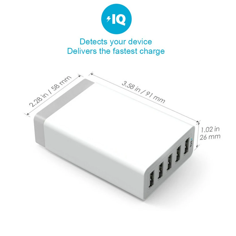 Смарт Мульти USB зарядное устройство 5 Путешествия стены адаптер 40 Вт 5В 8А США/ЕС/AU