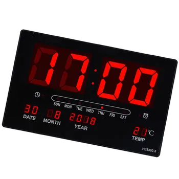

1Pc Digital Clock Mute Creative LED Chic Versatile Electronic Clock Wall Clock Alarm Clock Calendar Clock