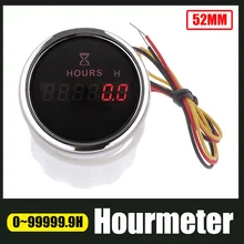 Водонепроницаемый цифровой счетчик времени 52 мм для автомобиля, лодки, морского автомобиля, мотора, часового метра, манометр с красной подсветкой Водонепроницаемый цифровой счетчик времени 52 мм для автомобиля, лодки, морского автомобиля, мотора, часового метра, манометр с красной подсветкой