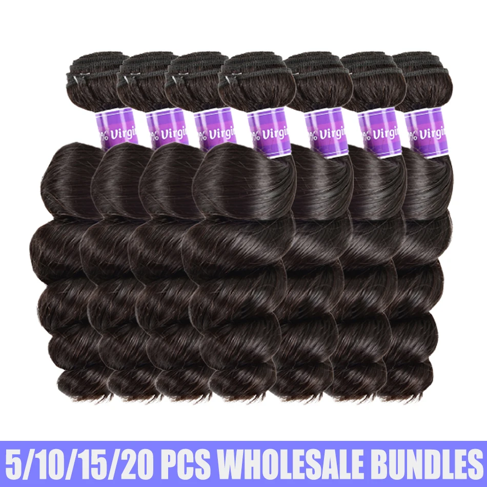 Hair Extension Wholesale Price Loose Wave Human Weave 100% Indian Virgin Bundles In Bulk Sale | Шиньоны и парики