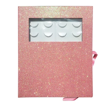 

16pair Travel Sample Catalog Lashes Holder Eyelash Storage Case Gift Dustproof Portable Makeup Display Glitter Paper Empty Box