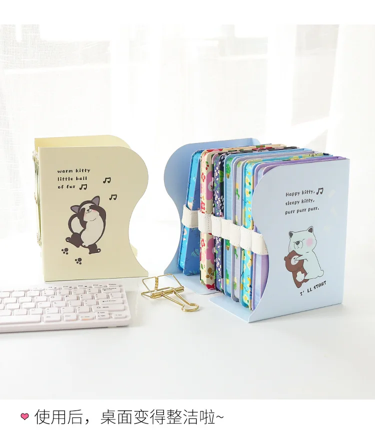 Cartoon Desktop Extendable Book Stand Large-Volume Students Office Storage Organizing Bookshelf Foldable Book End Bookends Stati