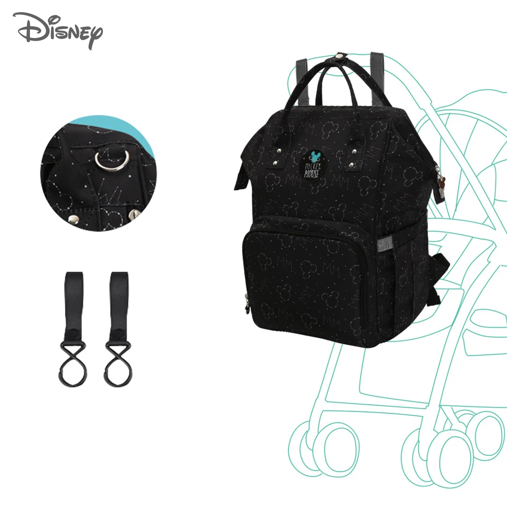 Сумка для подгузников disney, рюкзак для мамы, USB, подогрев бутылочек, детская сумка, для мамы, для мам, для мам, подгузник, рюкзак для коляски, мокрая сумка, Микки Маус