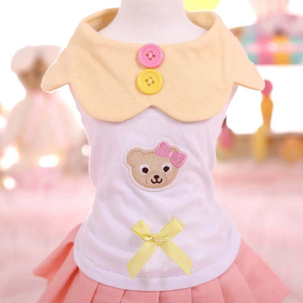 Kawaii весна лето кружева прекрасный кот одежда для собак одежда Чихуахуа Йорк Bomei модное платье MK19A20