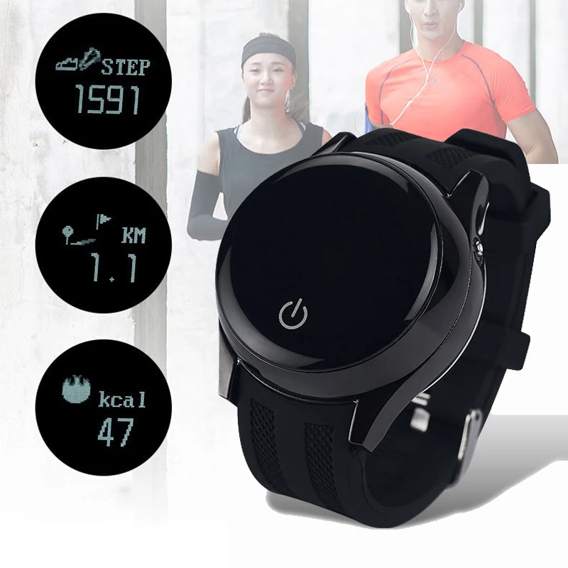 

Sport Men Watch USB Rechargeable Cigarette lighter Smart Watch Wristband Calculate Steps Call Reminder Bluetooth date Clock