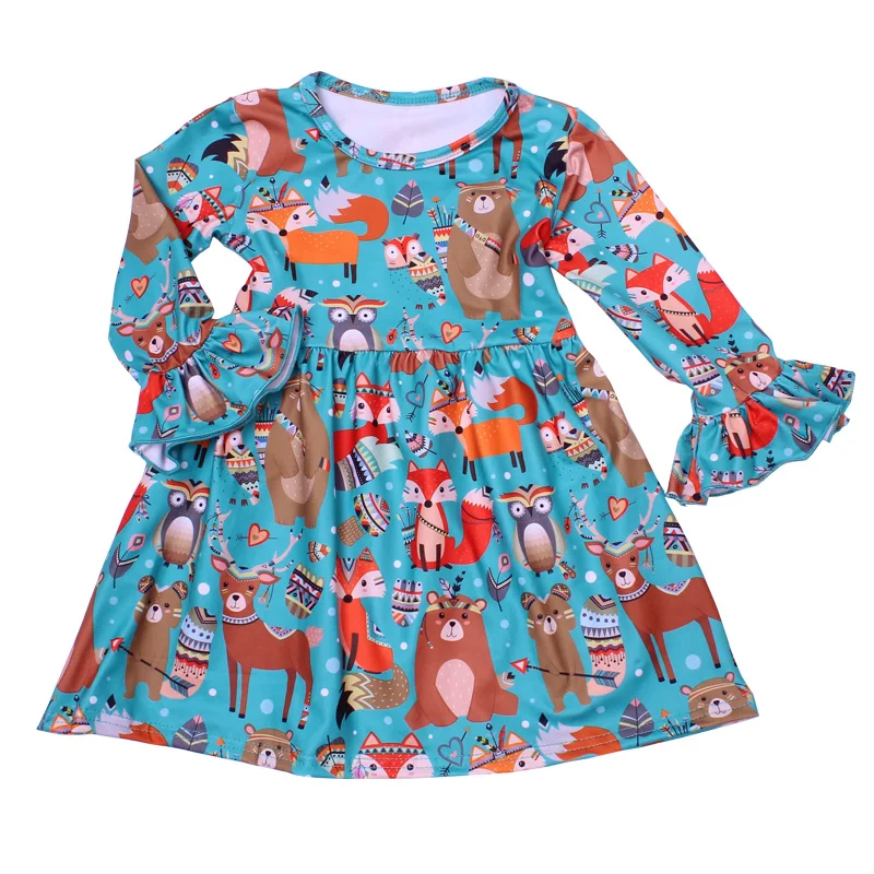 Весеннее детское дизайнерское платье для девочек; школьное платье с животным дизайном для маленьких девочек; вечерние платья с оборками из молочного шелка