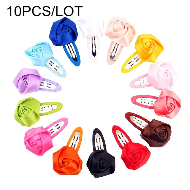 Cute 22 Colors Fashion Baby Girls Mini Chiffon Flowers Hair Clips Sweet Children Hairpins for Kids Hair Accessories G10PCSmixed