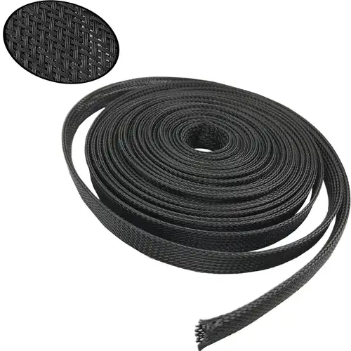 Dropship 1/5/10/50/M Black Insulated Braid Sleeving 4/6/8/10/12/14/20/25mm Tight PET Wire Cable Gland Protection Cable Sleeve - Image 2