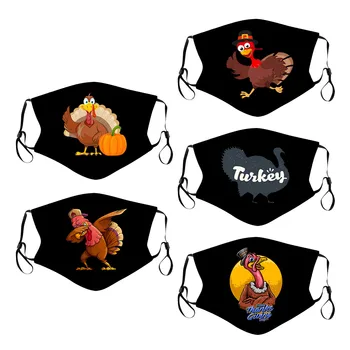 

1Pcs Adult Unisex Thanksgiving Turkey Printing Face Mask Washable Earloop Reusable Protection Dustproof Face Mask mascarillas