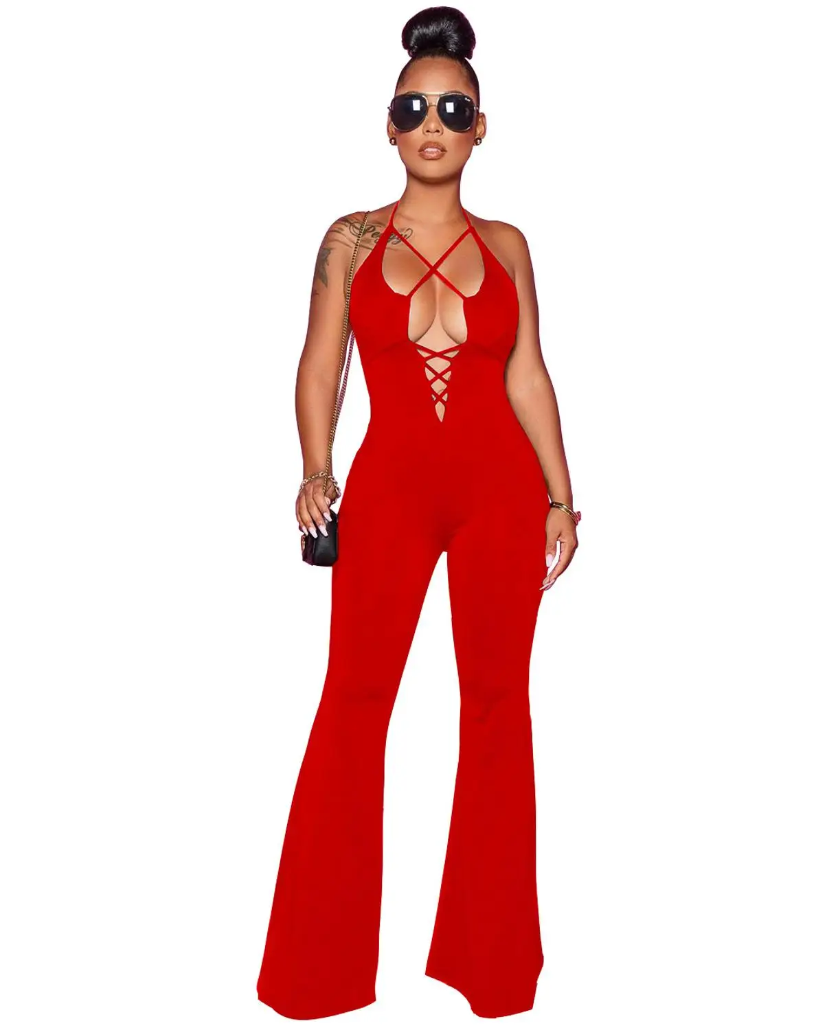 flare bell bottom jumpsuit