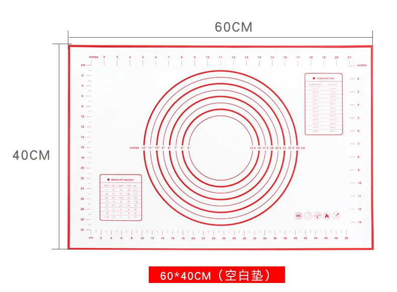 60*40 см пищевой силикон стекловолокно коврик для духовки коврик для выпечки с измерительным коврик для теста Противоскользящий коврик для выпечки