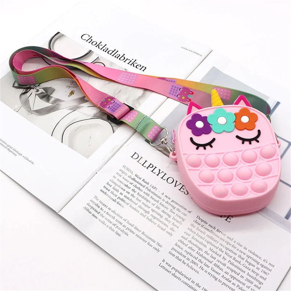 Fashion Unicorn Fidget Toys Bag Push Pop Bubbles Kawaii Wallet Bag Coin Purse Silicone Antistress Figet Sensory Toy For Girls Fashion Unicorn Fidget Toys Bag Push Pop Bubbles Kawaii Wallet Bag Coin Purse Silicone Antistress Figet Sensory Toy For Girls