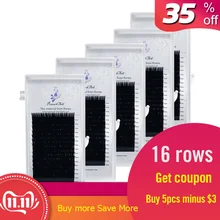 16 рядов ресниц для наращивания, профессиональные индивидуальные русские норковые ресницы, ресницы для наращивания, хвост павлина, 5 шт