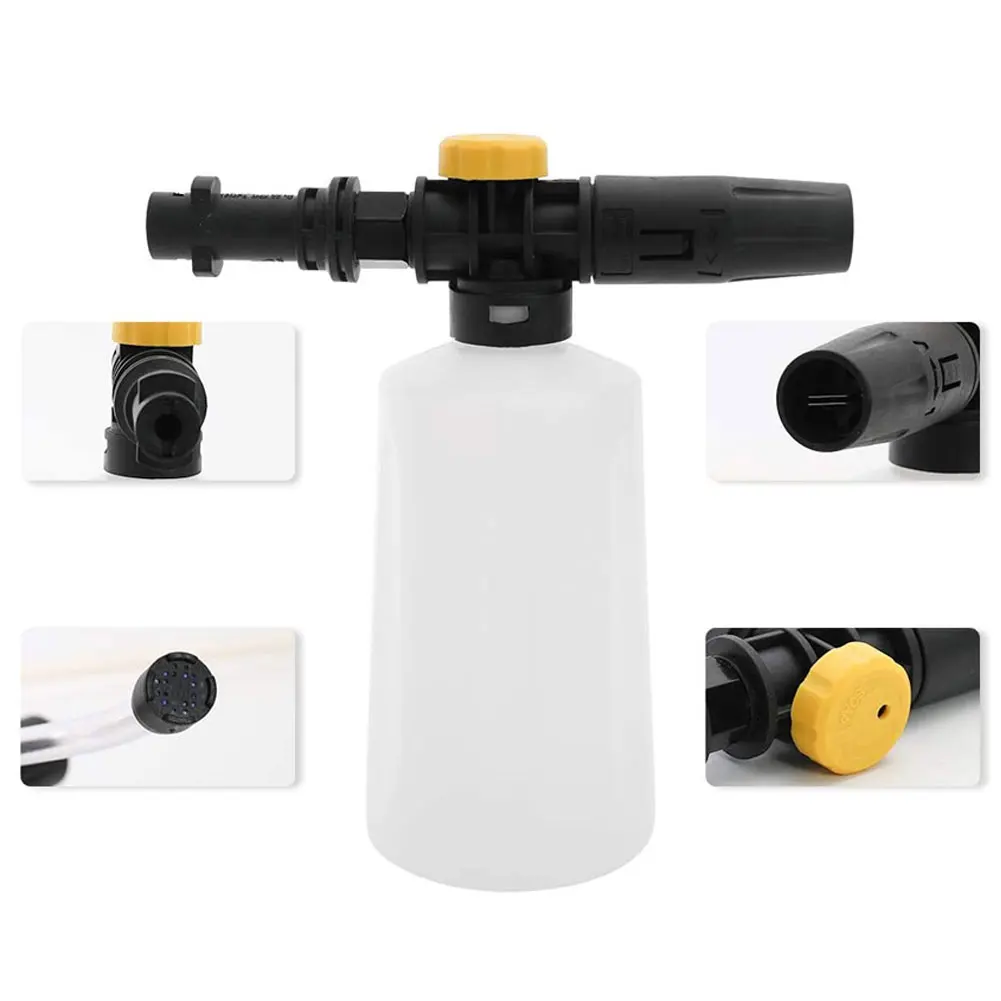 Lanza de espuma para nieve para Karcher k2-k7, pistola de espuma de alta presión, Cañón de espuma, boquilla de espuma portátil de plástico, pulverizador de jabón para arandela de coche