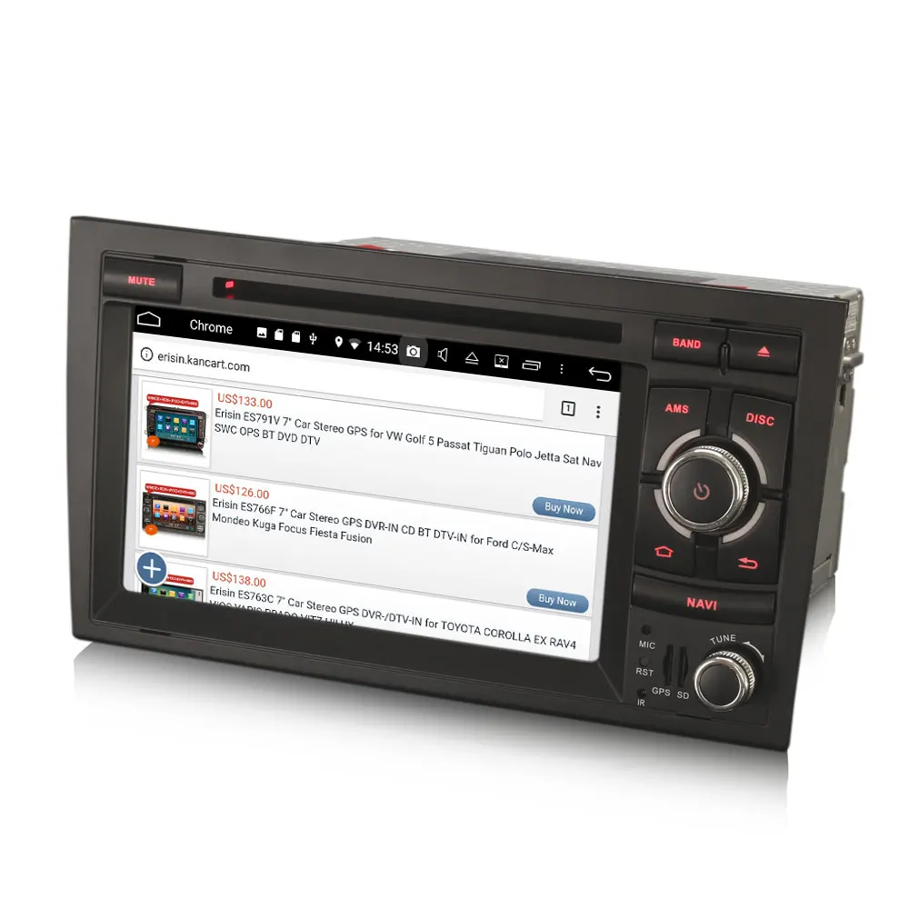 7" Android 9.0 OS Car DVD Multimedia Navigation GPS Radio for Seat Exeo 2008-2013 with Control Video Output to Dual Headrests