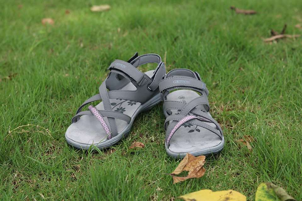 GRITION/женские сандалии на плоской мягкой подошве; летняя пляжная обувь для прогулок; удобная женская повседневная обувь с открытым носком; коллекция года; дышащие кроссовки; 41