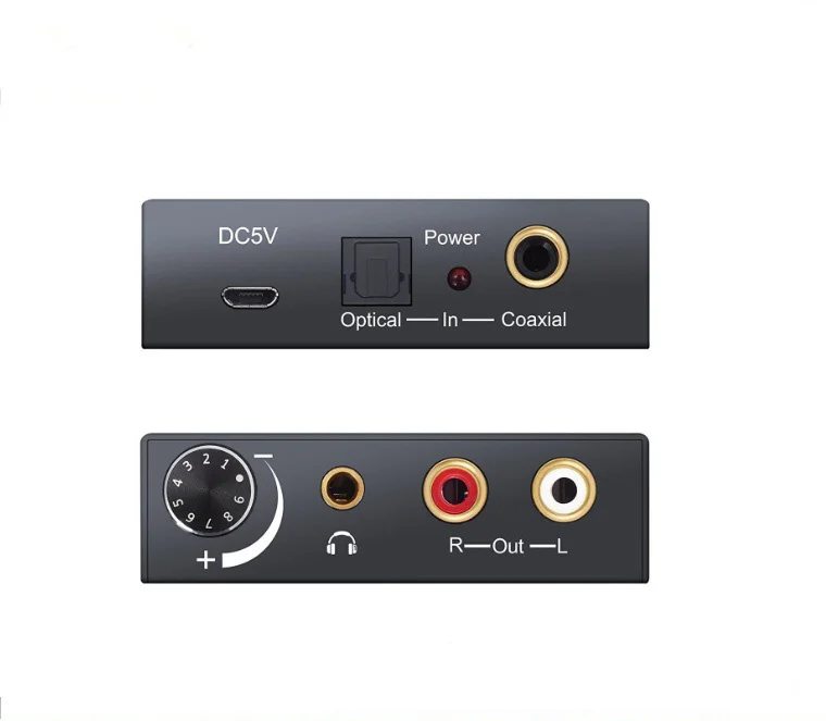 Цифро-аналоговый аудио конвертер DAC оптический коаксиальный Toslink SPDIF в аналоговый RCA 3,5 мм Jack адаптер с регулятором громкости