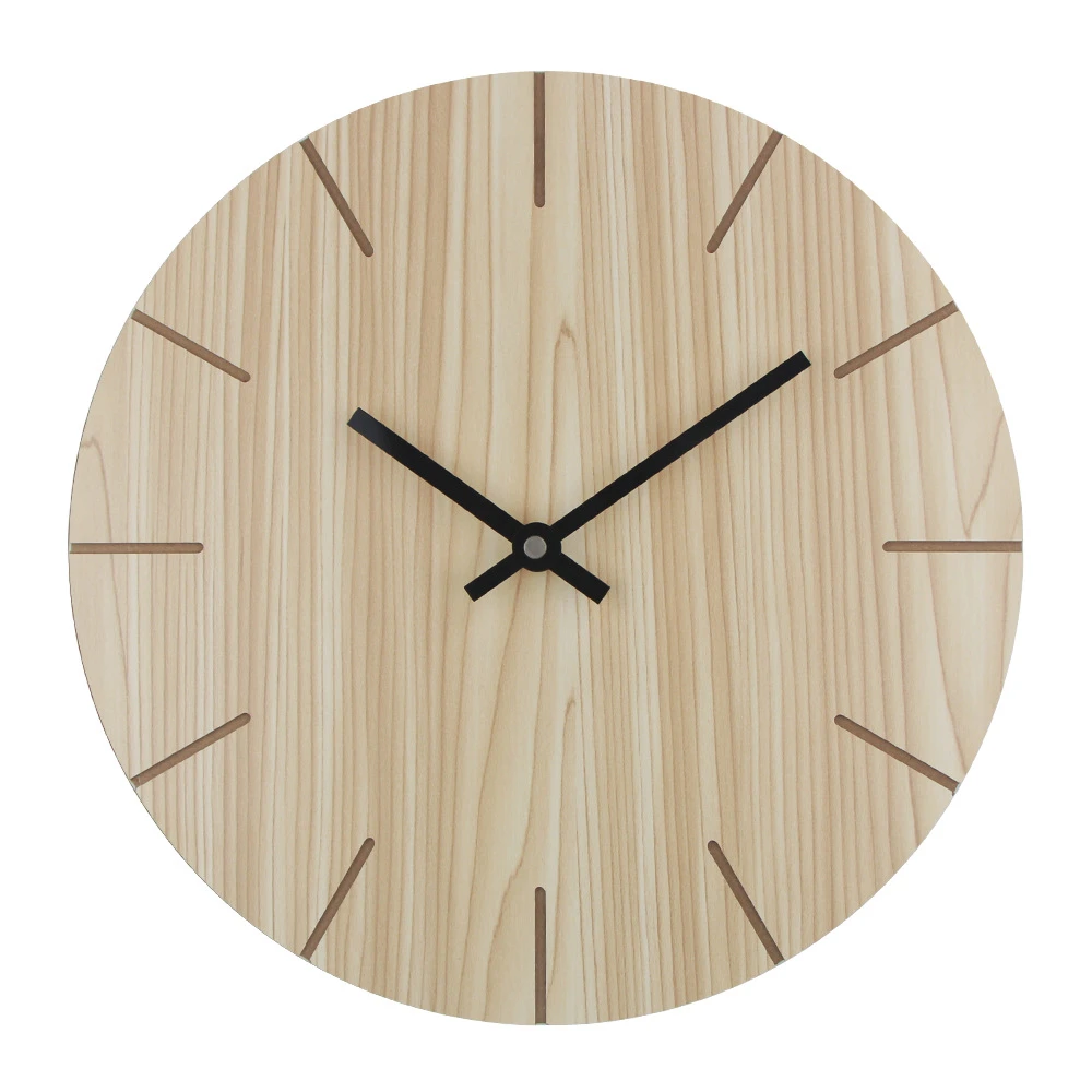 Nordic Solid Wood Wall Clock Living Room Wall Clock Simple Circular Clock Wood Beautifully Decorated Clock Cross Border Special Wall Clocks Aliexpress