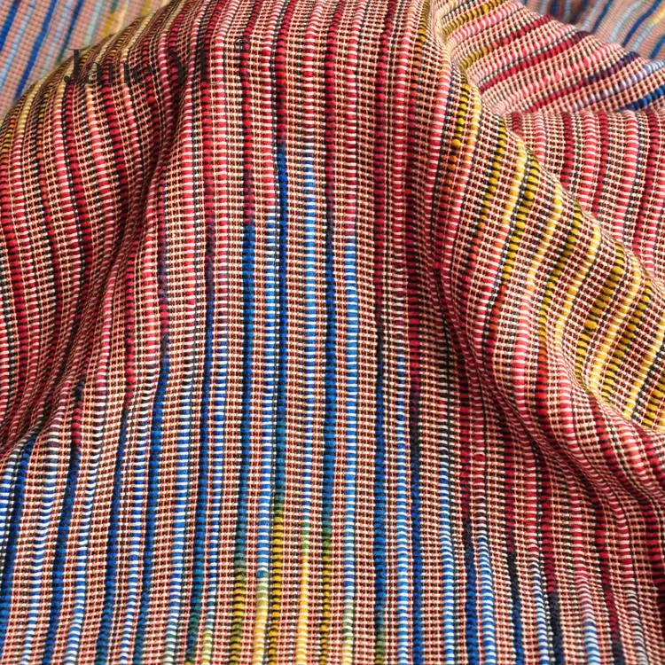 

JaneYU 2019 New Arrival Colour Striped Woolen Yarn Fabric Skirt Clothing Fabric Handicraft Material Fabric