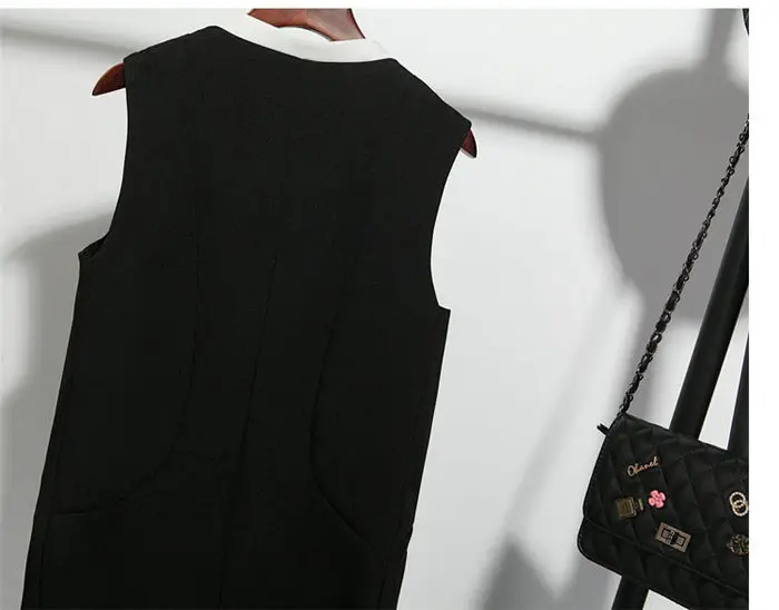 7XL Модный корейский хит цвет жилет женский без воротника Приталенный кардиган размера плюс без рукавов Блейзер Femme Куртка Топы f2644