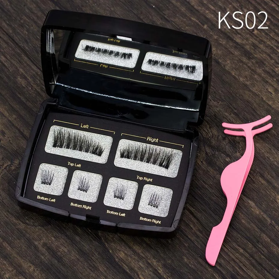 Magnetic Lashes, OCEAN PEARL 2 Magnet 3D Reusable False Eyelashes Magnetic Natural Long Cheap Box Eyelashes with Applicator - Цвет: SCT06