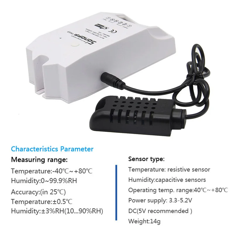 2021 SONOFF SI7021 Waterproof Sensor Temperature Humidity Monitoring APP Support Smart Switch Home High Accuracy Remote Control |